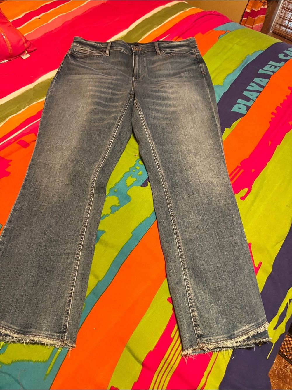 J Jill Women's Mid Wash Stretch Straight Leg Jeans